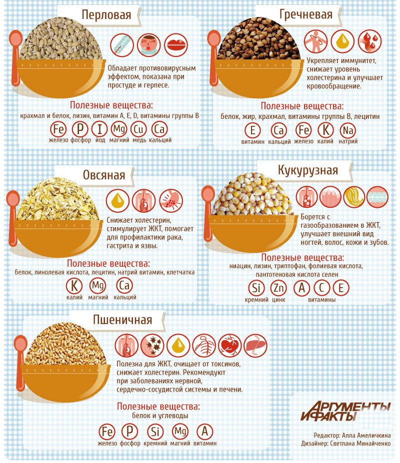 ВСЁ о кашах в инфографике! Чем полезны и как их правильно готовить?