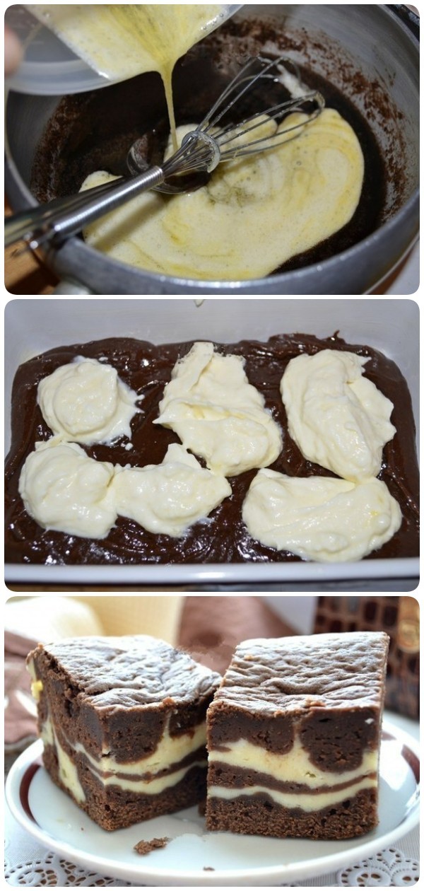 Шикарный шоколадно-Творожный пирог. Подробный фото рецепт