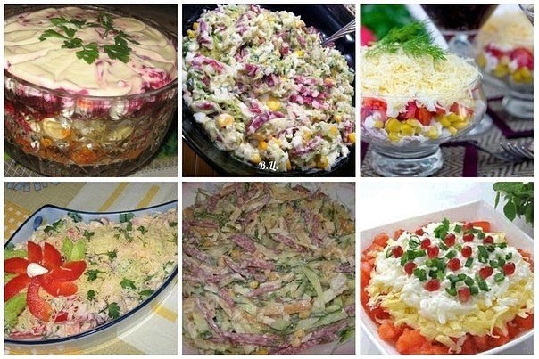 6 вкусных салатов на любой вкус